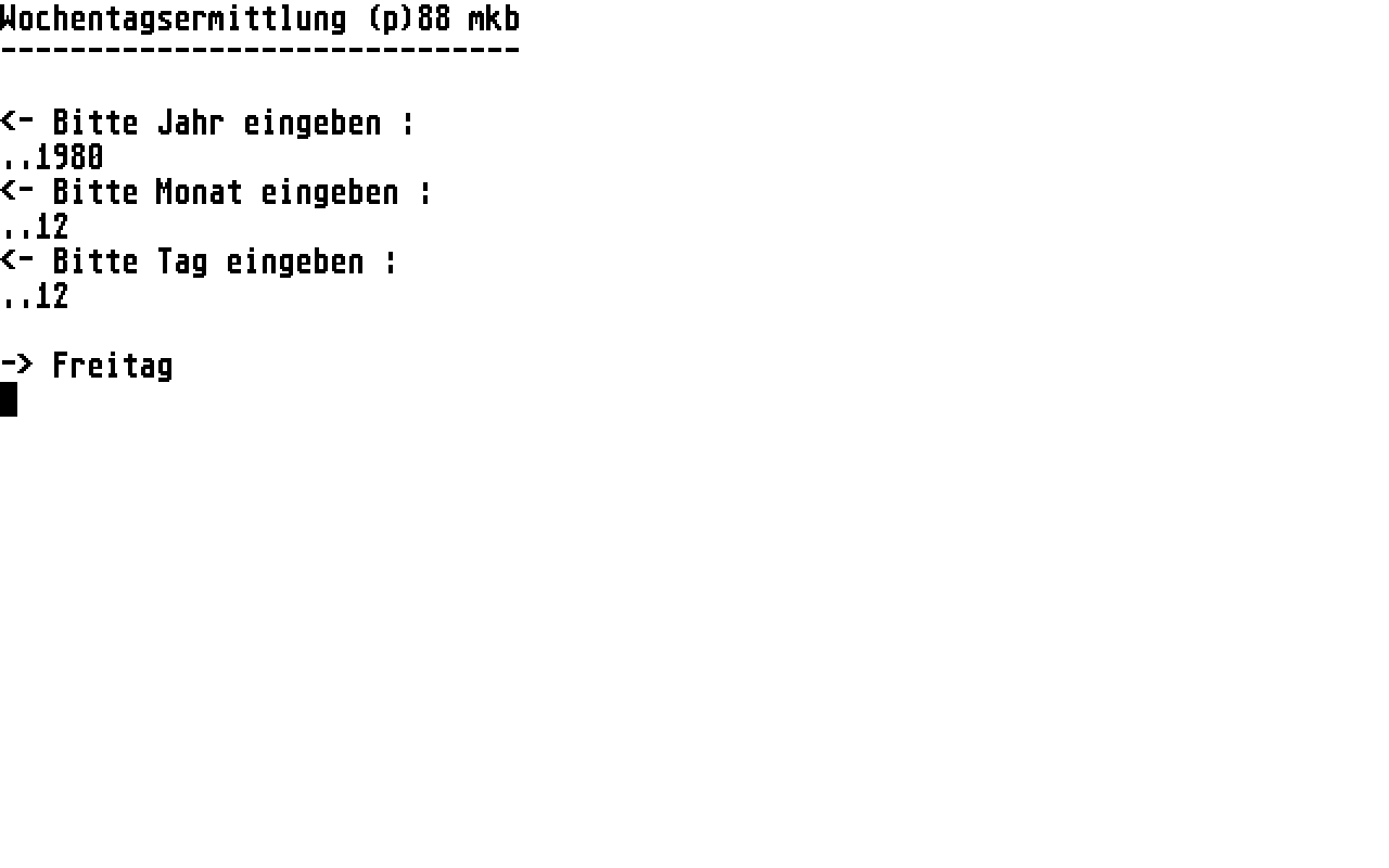 Biorhythmusberechnung atari screenshot
